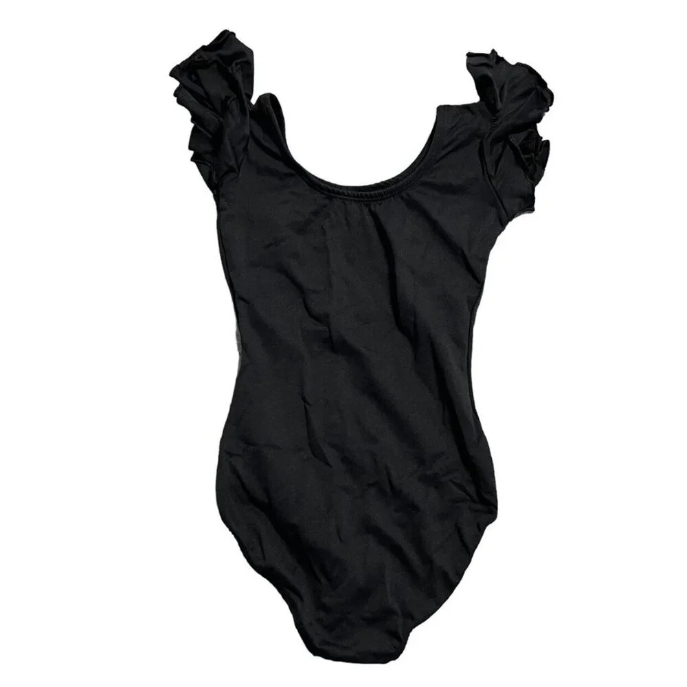 NEW The Leotard Boutique 6/7 Black Ruffle Leo & Dance Skirt